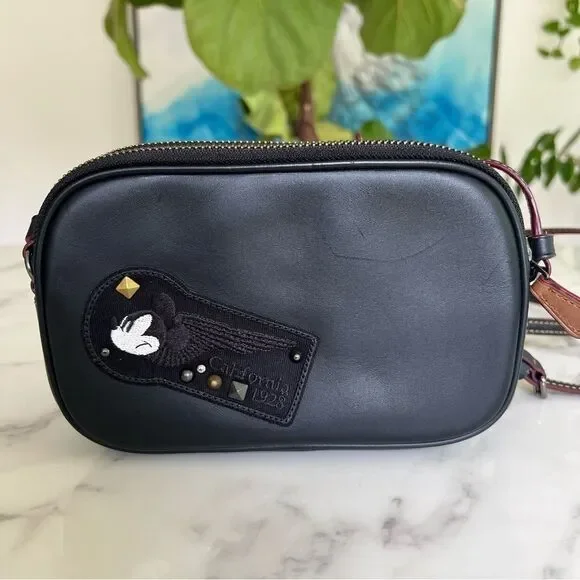 Coach X Disney Crossbody Pouch in Glove Calf Leather with Mickey Patches F59532 - Picture 3 of 16